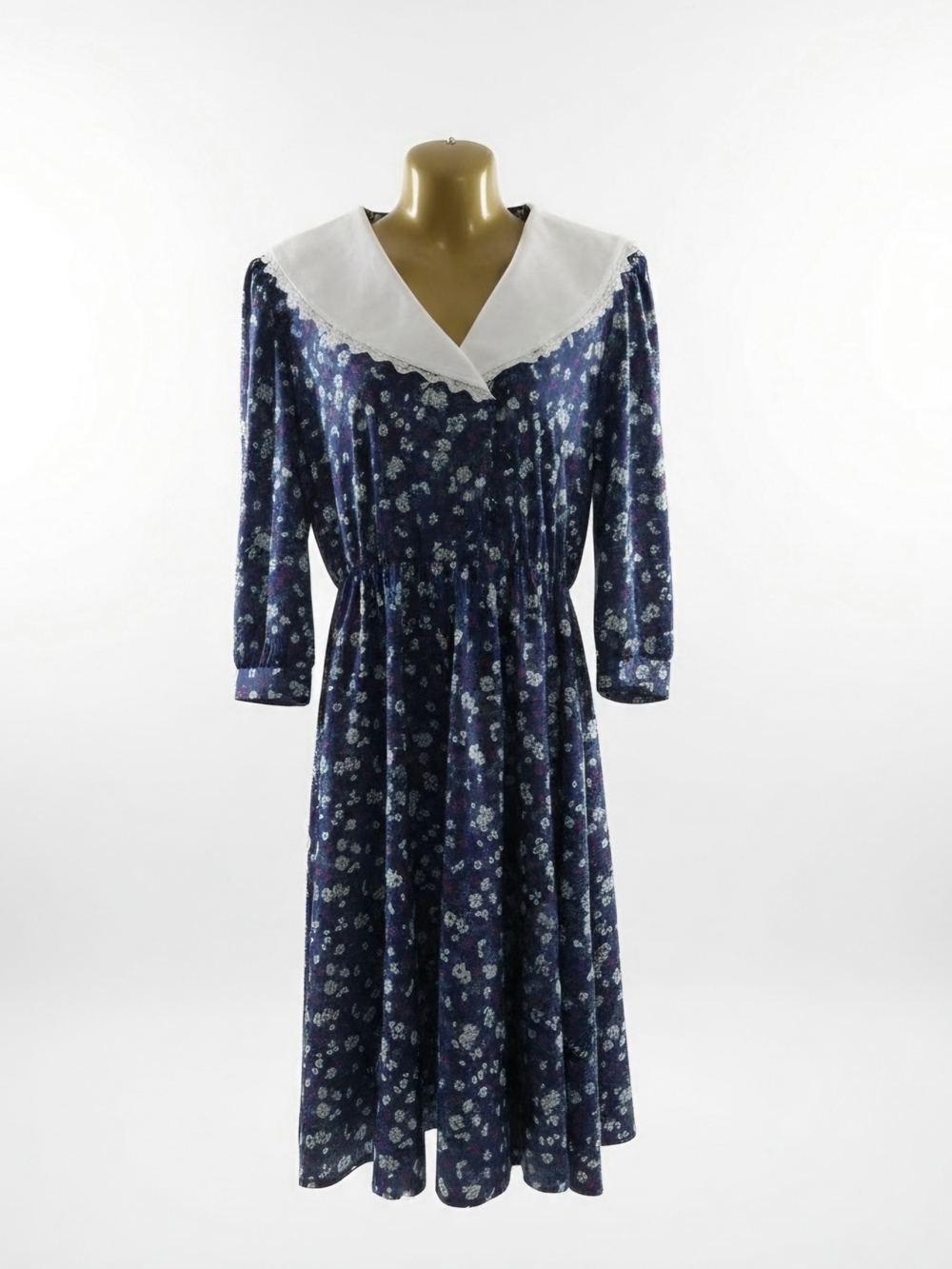Whirlaway Frocks Womens Floral Purple Midi Dress Cottagecore Boho Sz S Vtg